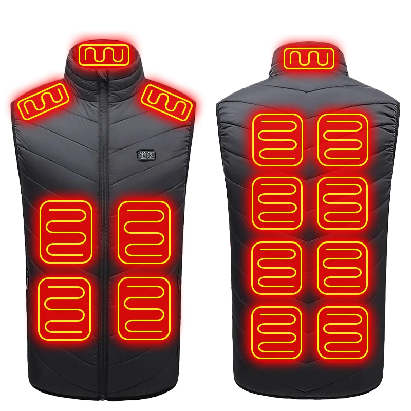 USB Heated Vest with 21 Warming Zones for Men & Women - Electric Thermal Body Warmer Sleeveless Jacket for Winter Outdoor Activities | Lonoma
