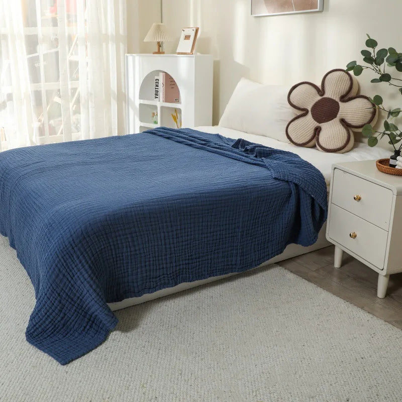 Six-Layer Cotton Gauze Throw Blanket Lightweight Breathable All-Season Coverlet for Couch Living Room Bedroom Adults | Lonoma