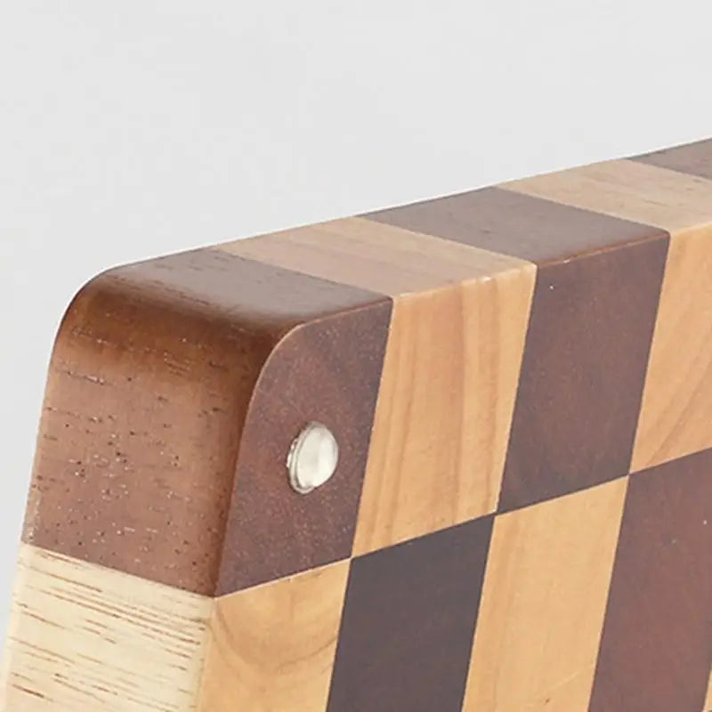 Solid Wood Cutting Board with Checkerboard Pattern for Kitchen Prep and Serving | Thick Beech Chopping Block for Vegetables Meat Fruit | Lonoma