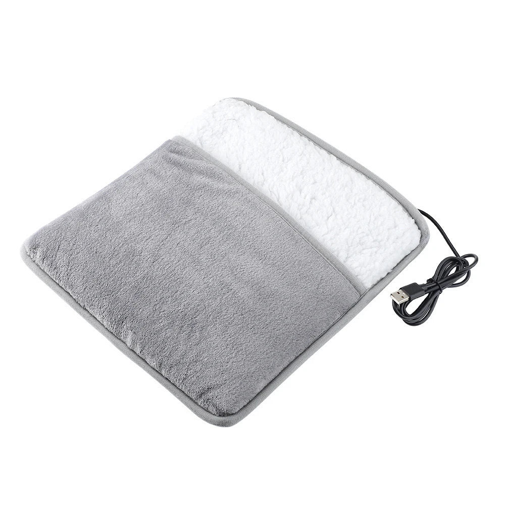 USB Electric Foot Warmer Pad with Soft Flannel Cover, Washable Heated Foot Mat for Home & Office | Lonoma