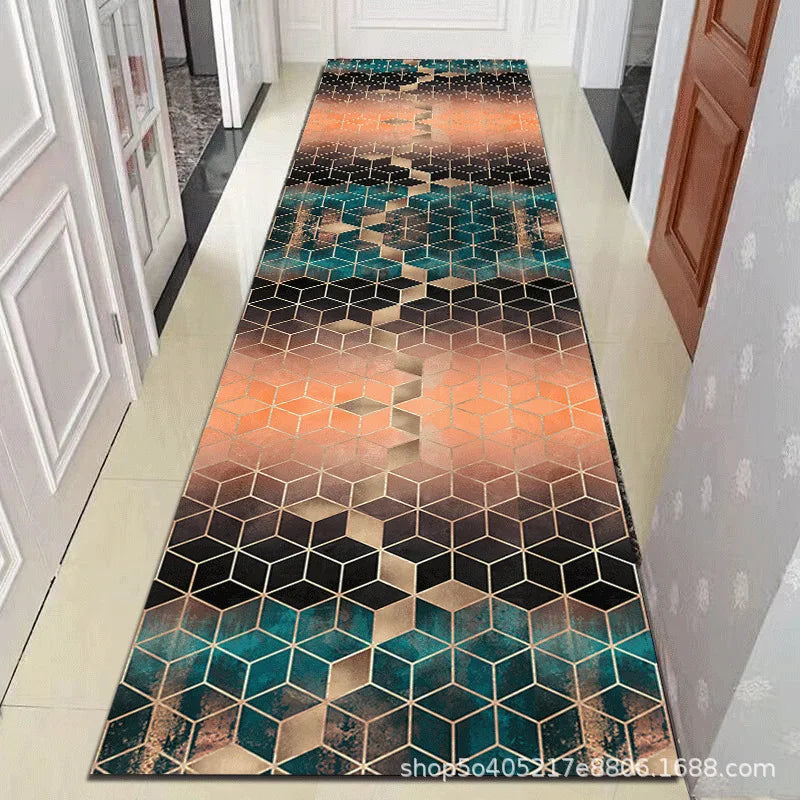Moroccan Geometric Runner Rug Washable Non-Slip Hallway Carpet for Entryway Kitchen Corridor Long Area Rug Custom Lengths Available | Lonoma