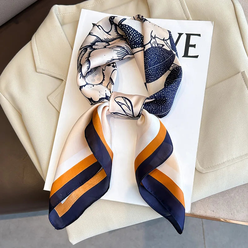 Square Satin Scarf 27.5 Inch Equestrian Print Headwrap Neck Tie Hairband for Women Four Season Versatile Accessory | Lonoma