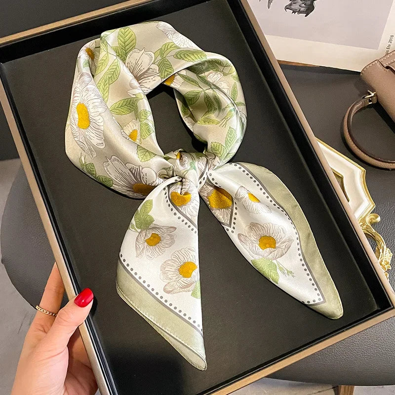 Square Satin Scarf 27.5 Inch Equestrian Print Headwrap Neck Tie Hairband for Women Four Season Versatile Accessory | Lonoma