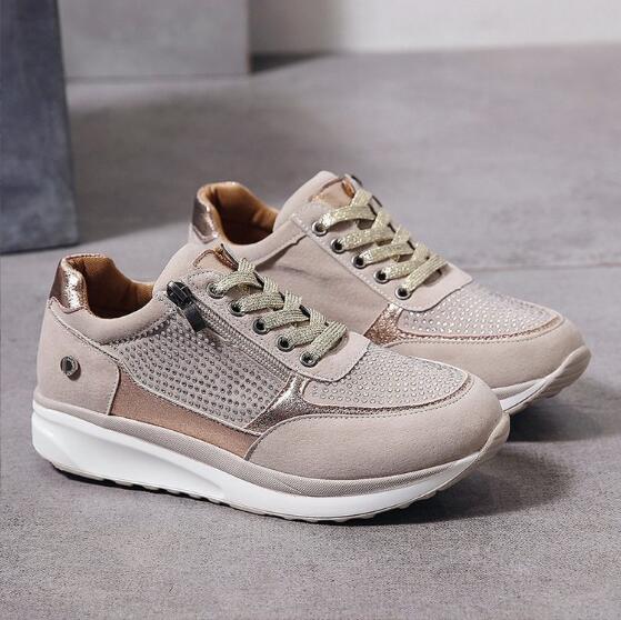 Women's Slip-On Walking Trainers in Grey, Blue, Green & Khaki – Lightweight Casual Footwear for Everyday Comfort | Koossa