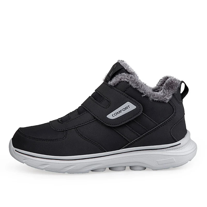 Adjustable Diabetic Sneakers for Swollen Feet Hook-and-Loop Orthopedic Walking Shoes Winter Fleece Ankle Boots Men's Comfort Footwear | Lonoma