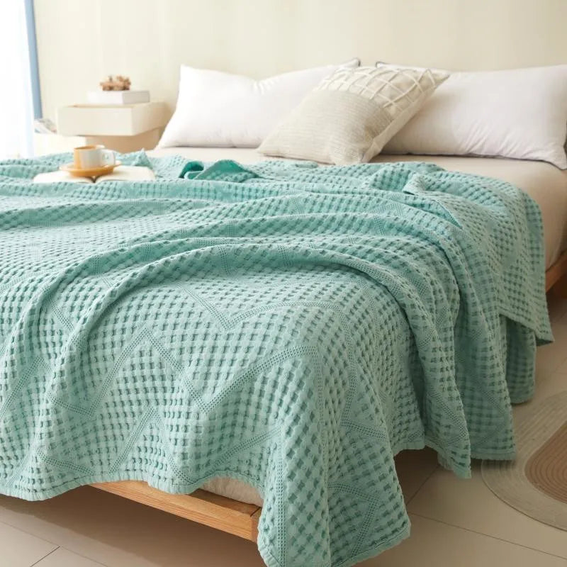 Lightweight Cotton Throw Blanket for Couch Bed Sofa All Season Breathable Woven Coverlet Bedspread Home Decor | Lonoma