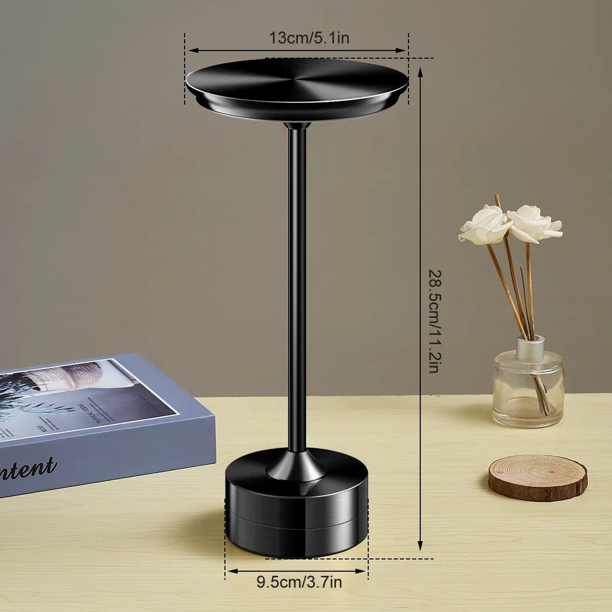 Cordless Rechargeable Table Lamp with Touch Control, 3 Light Modes, Portable LED Nightstand, Desk & Reading Lamp for Bedroom | Lonoma