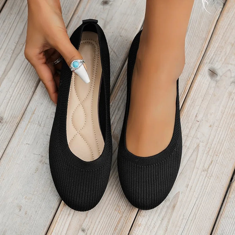 Women's Low-Heel Slip-On Shoes in Classic Black, Navy & Neutral Tones | Koossa
