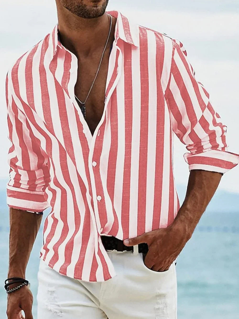 Men's Classic Striped Shirt — Long-Sleeve Summer Shirt for Smart-Casual Wear & Weekend Style | Koossa