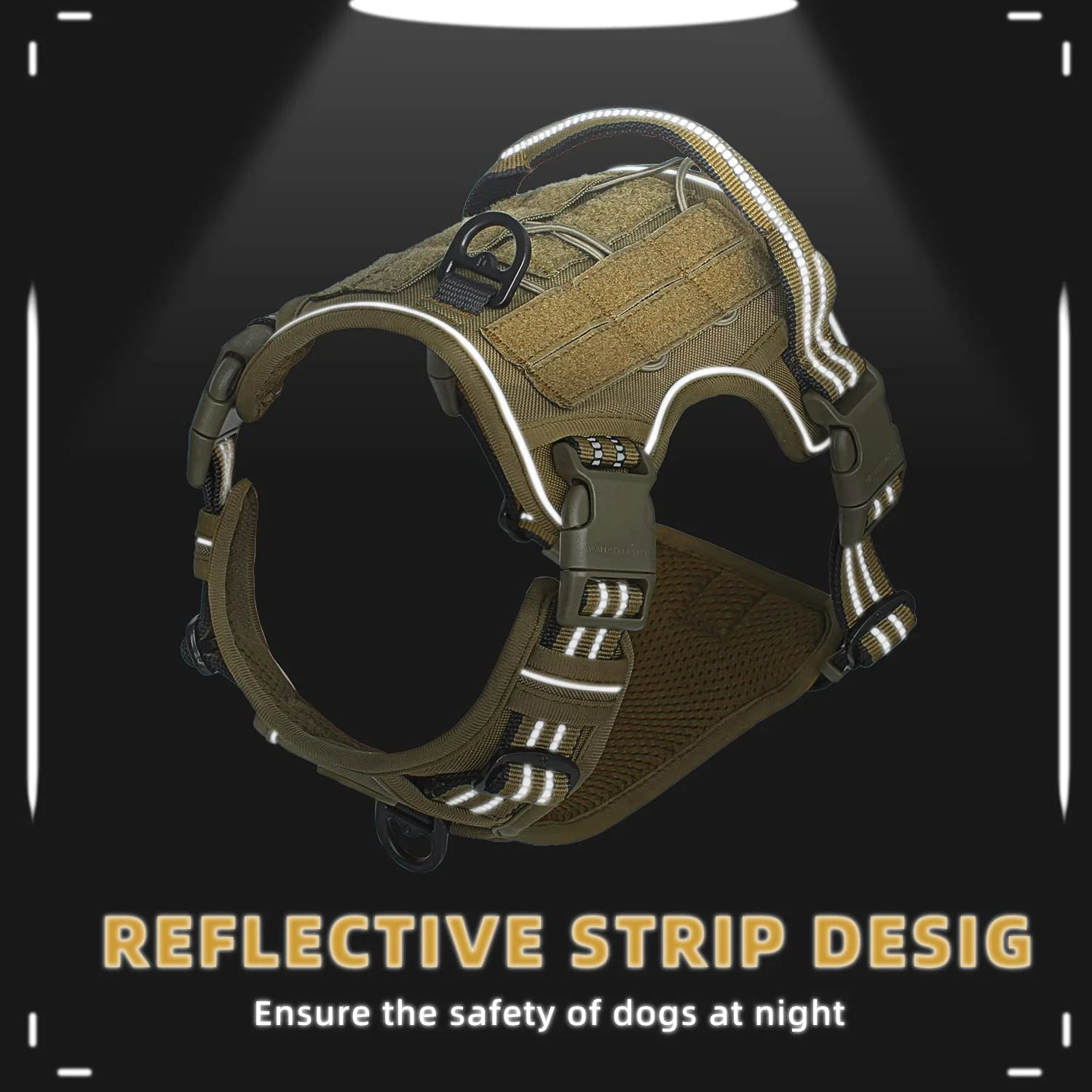 Dog Harness Tactical Military No Pull Heavy Duty MOLLE Vest Handle Reflective Adjustable Medium Large Working K9 | Koossa
