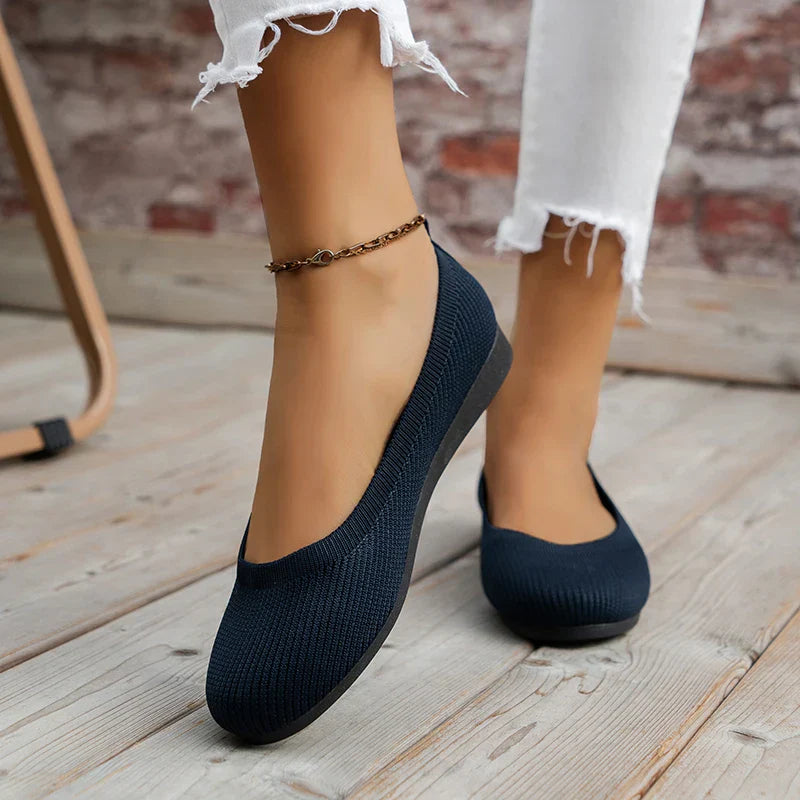Women's Low-Heel Slip-On Shoes in Classic Black, Navy & Neutral Tones | Koossa