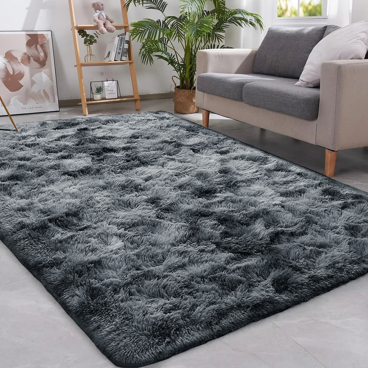 VIKAMA woonkamertapijt, slaapkamer kinderkamer zacht en pluizig kussen, antislip pluche vloermat, woondecoratie