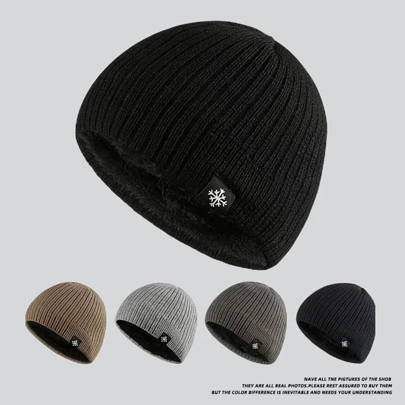 Unisex Peak Labal Wintermutsen voor buiten, dik gevoerd met pluche bont, warme sport- en skimutsen.