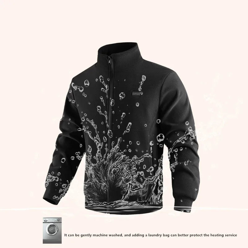 Electric Heated Jacket for Men & Women 8-Zone Smart Heating Polar Fleece Winter Coat Full-Zip Lightweight Warming Outerwear | Lonoma