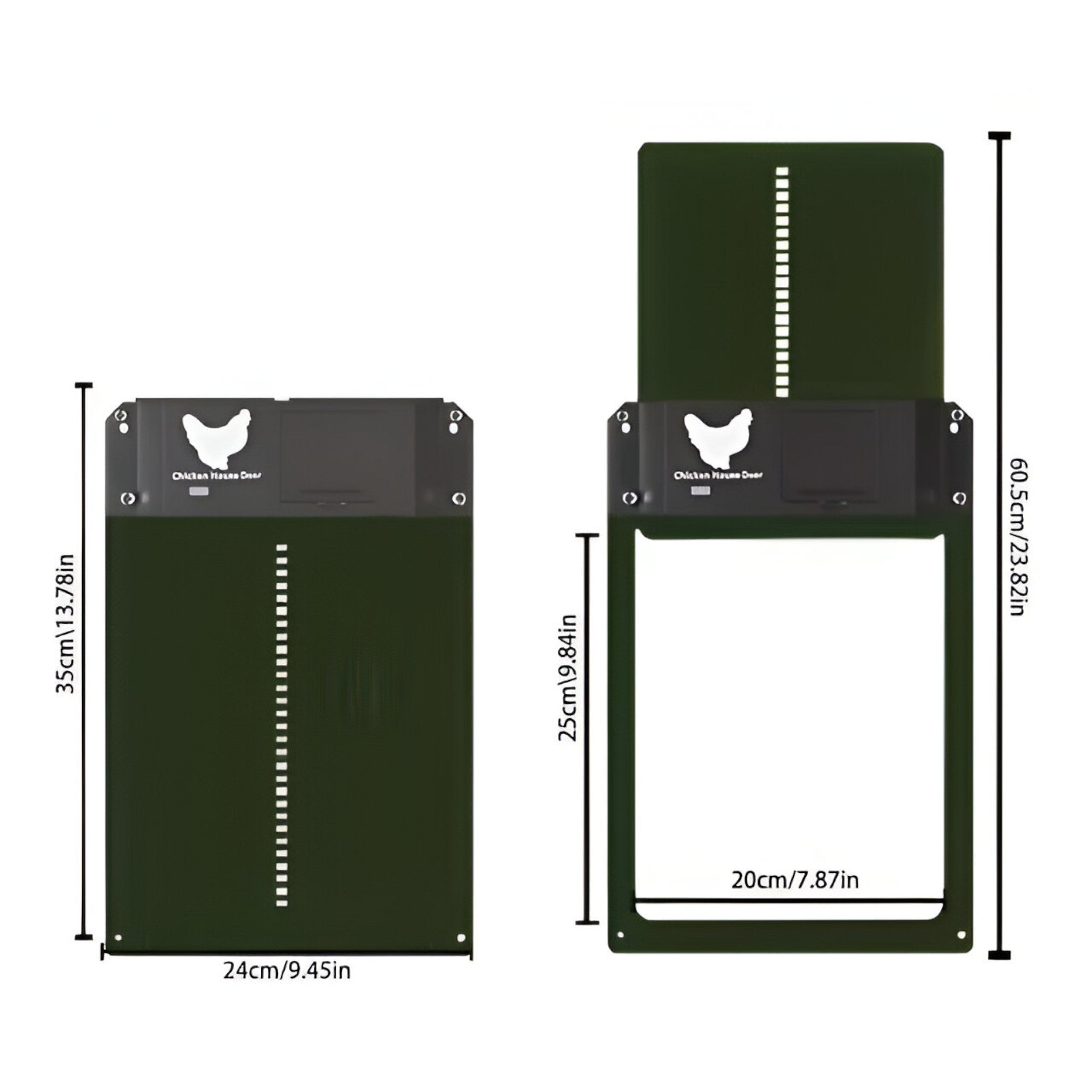 Automatic Chicken Coop Door Light Sensor Timer Battery Powered Weatherproof Green Coop Door Opener Poultry Safety | Koossa