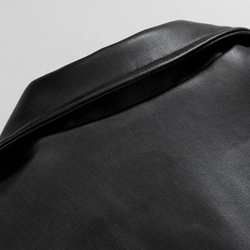 Men's Black Zip-Front Jacket with Relaxed Silhouette for Casual Weekend Wear | Koossa
