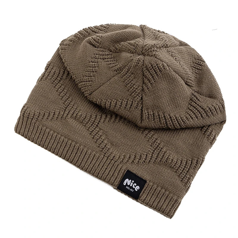 Fleece-Lined Knit Beanie Hat Unisex Winter Headwear Slouchy Warm Cap for Cold Weather Daily Wear | Lonoma