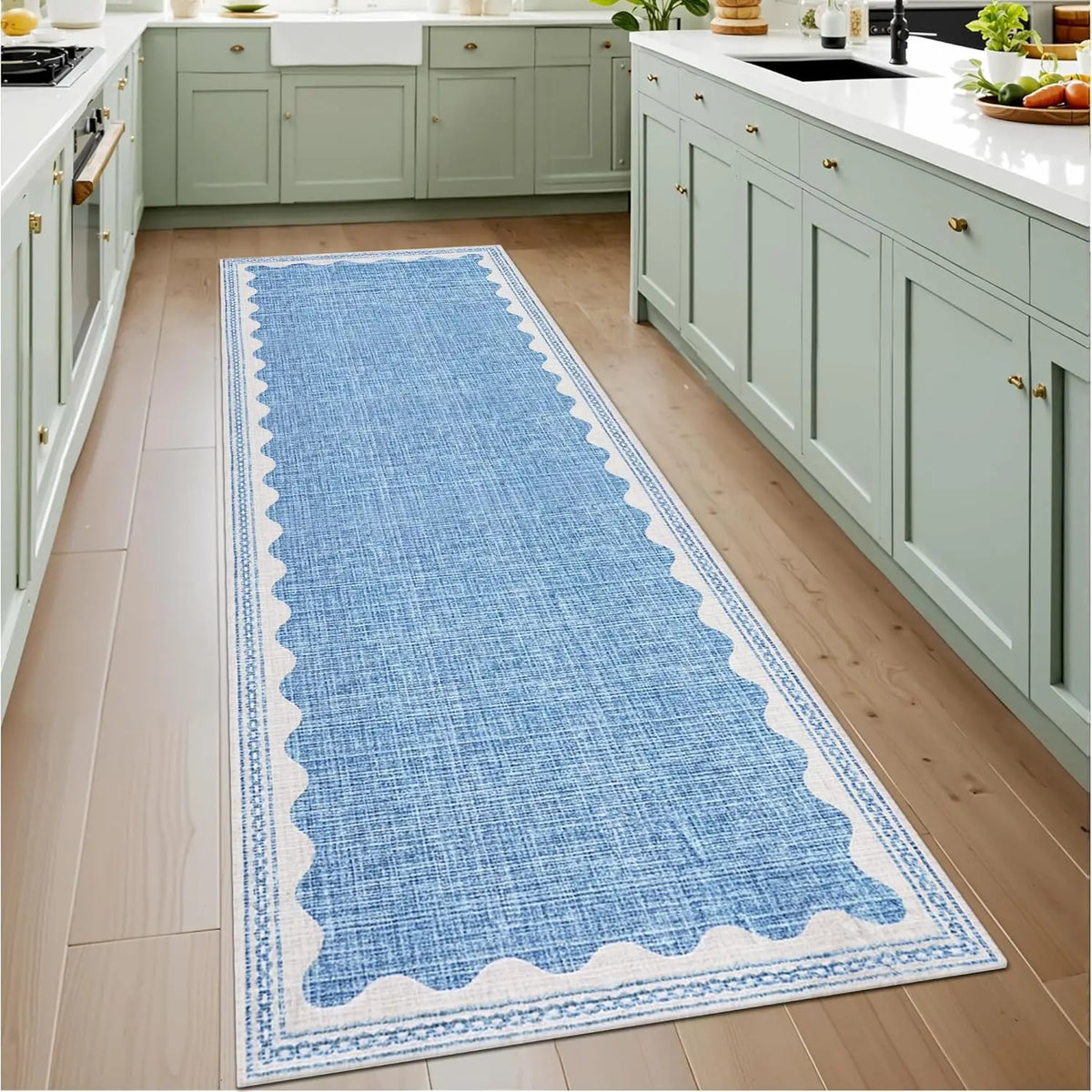 Machine Washable Hallway Runner Rug 24 × 90 Inches Non-Slip Low Profile Floral Vintage Entryway Living Room Kitchen Long Runner | Lonoma