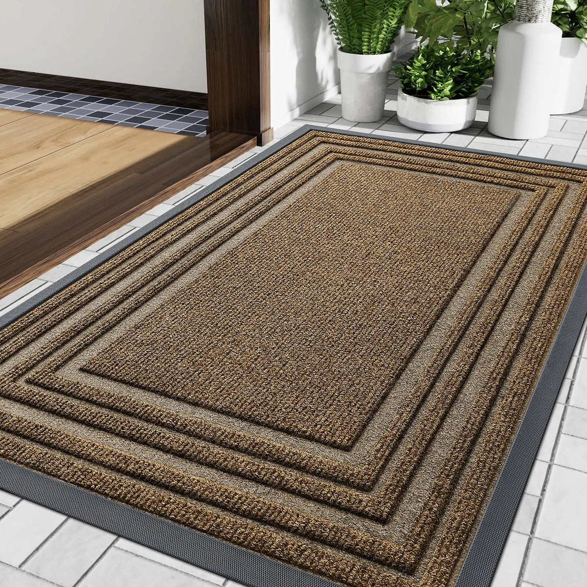 Rubber Doormat Low Profile Non-Slip for Front Door Entry Indoor Outdoor All Weather Heavy Duty Floor Mat Home Entryway Hallway Porch Garage | Lonoma
