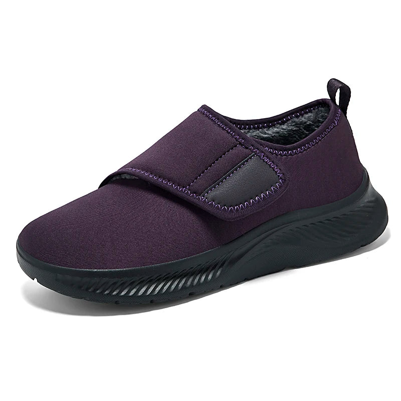 Adjustable Slip-On Shoes with Plush Lining for Sensitive Feet, Elderly Comfort Footwear for Bunions and Swelling | Lonoma