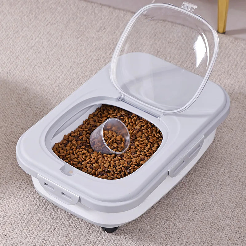 Pet Food Storage Container Collapsible Airtight 42cm Wheels Transparent Lid Dog Cat Dry Food Rice Grain Bin Space Saving BPA-Free | Koossa