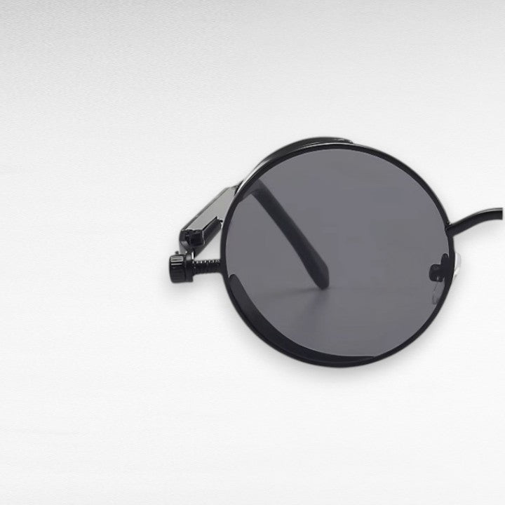 Polarized Round Sunglasses UV400 Metal Frame Vintage Gothic Industrial Style for Men & Women, Driving, Travel, Everyday Outdoor Wear | Lonoma