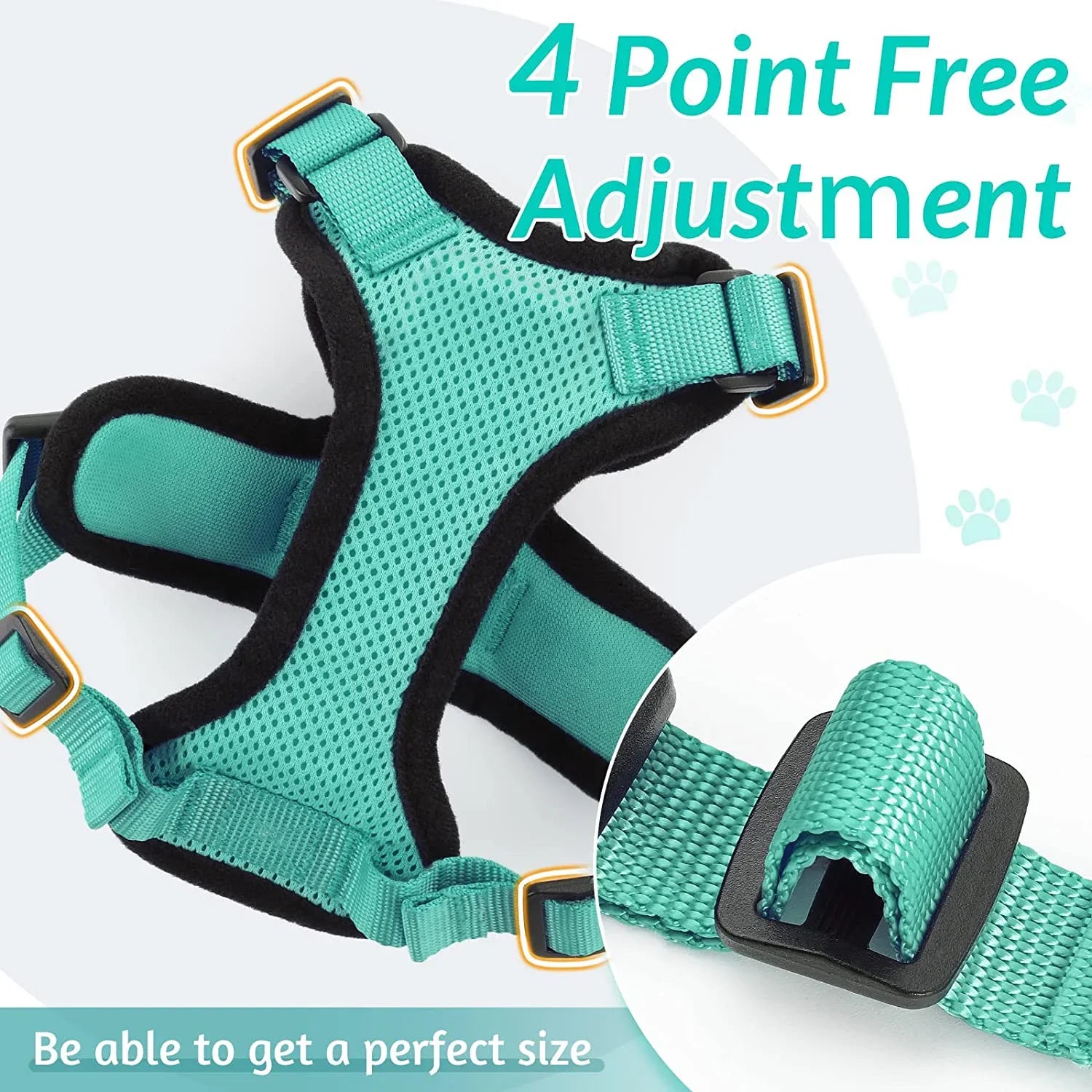 Cat Harness No-Choke Mesh Breathable Adjustable Escape-Proof Vest Kitten Lead Outdoor Walking | Koossa