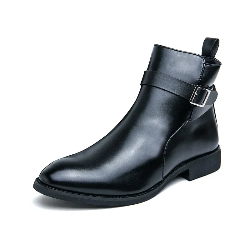 Men's Chelsea Boots in Supple Leather with Elasticated Side Gussets | Classic Ankle Boots for Smart Casual and Formal Occasions | Koossa