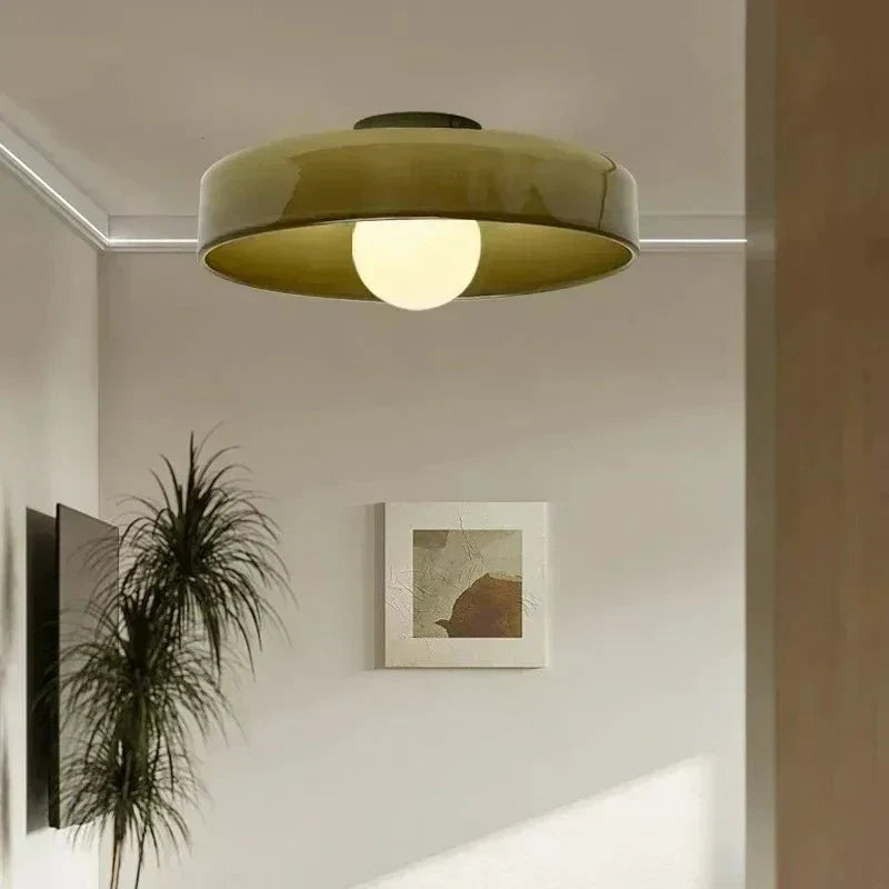 Glass Ceiling Light Fixture 10 in – Nordic Style Flush Mount Lamp for Bedroom, Kitchen, Hallway & Living Room, LED Compatible | Lonoma