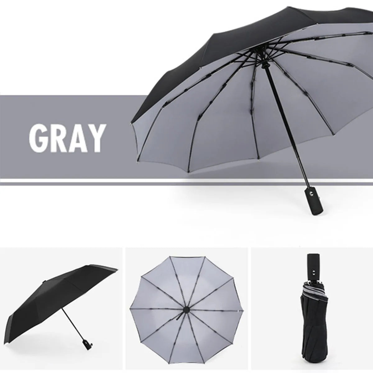 Automatic Open Close Umbrella Compact Folding Windproof Rain Travel Canopy for Women Men Commute Daily Use Storm Protection | Lonoma