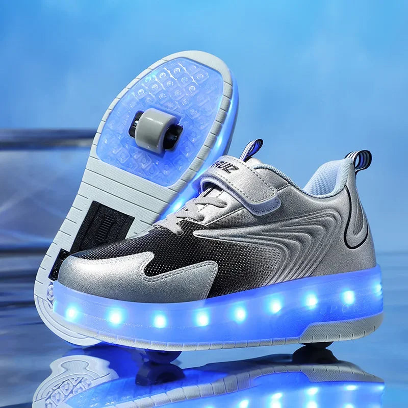 Children's LED Light-Up Roller Shoes — Fun Wheeled Skate Trainers for Active Kids & Outdoor Play | Koossa
