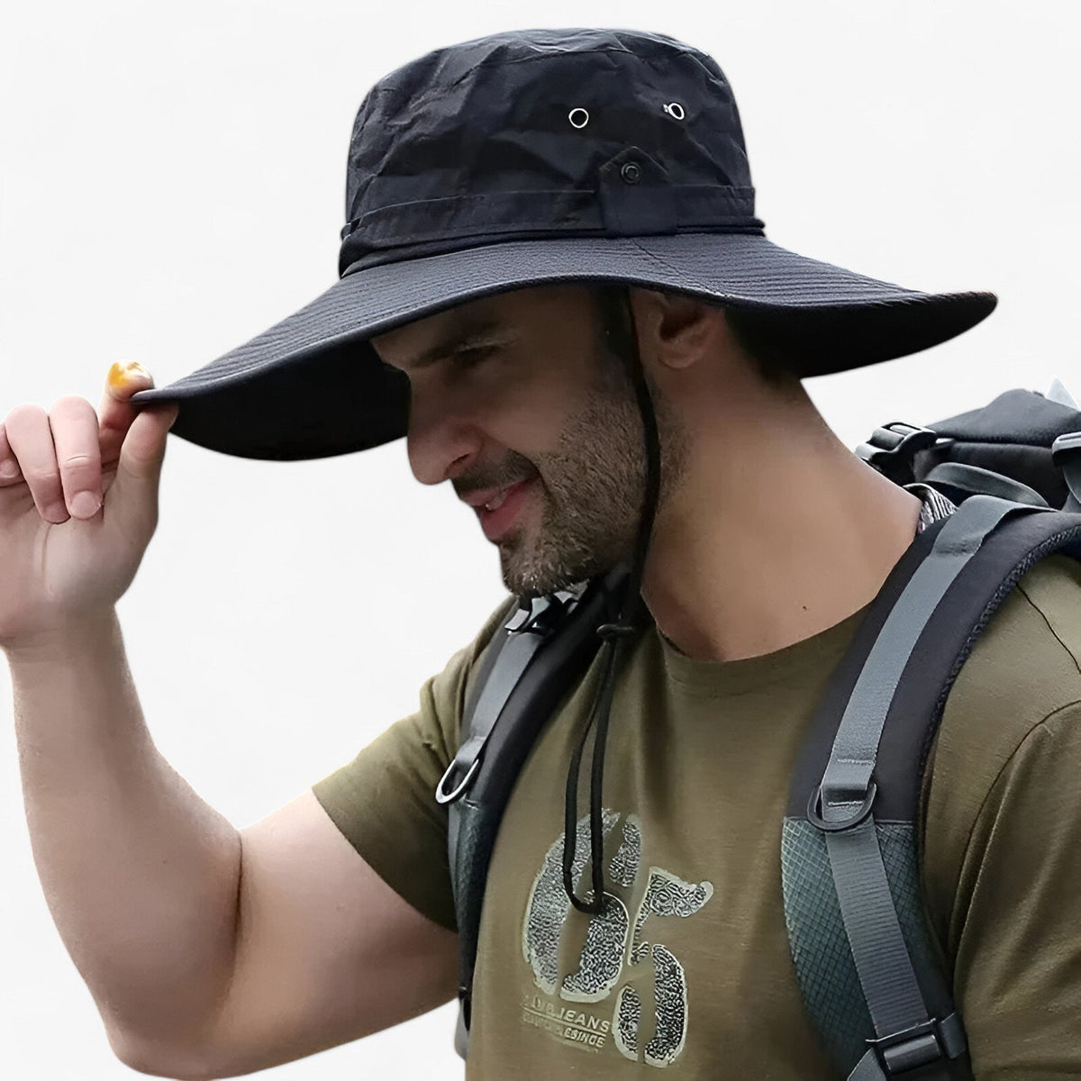 Wide Brim Sun Hat with Neck Flap and Mesh Ventilation for Men Women Hiking Fishing Beach Safari UPF 50+ Outdoor Hat | Lonoma