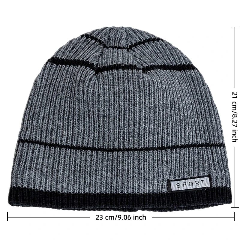Fleece-Lined Knit Beanie for Cold Weather - Unisex Plush Skull Cap for Skiing and Winter Outdoor Activities | Lonoma