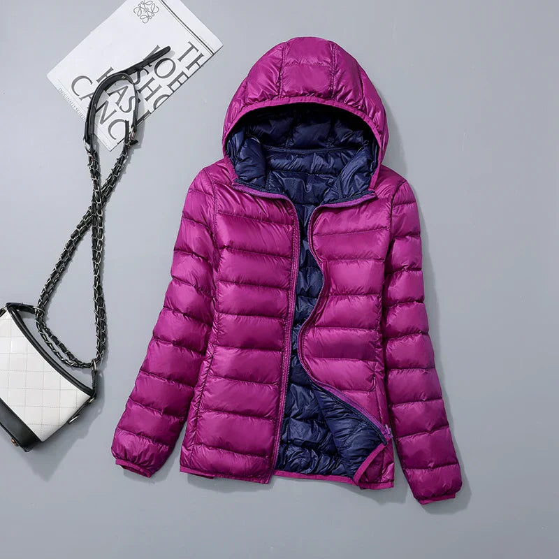 Women's Hooded Puffer Jacket — Lightweight Quilted Coat for Autumn & Winter Layering | Koossa