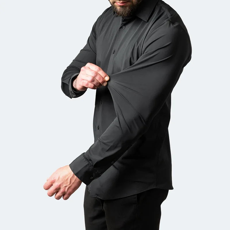 Men's Button-Down Long-Sleeved Shirt — Slim-Fit Smart-Casual Shirt for Office & Weekend Wear | Koossa