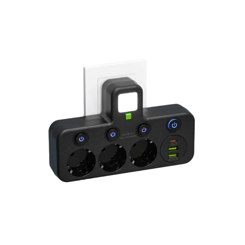 Power Strip Surge Protector with USB-C & USB-A Ports, Lighted Switch, Multi-Outlet Charging Station for Desk, Home Office & Kitchen | Lonoma