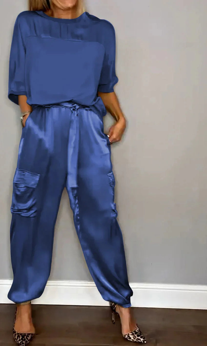 Flowing Two Piece Co-ord Set in Luxe Soft Fabric | Versatile Relaxed Lounge Separates for Effortless Everyday Elegance | Koossa