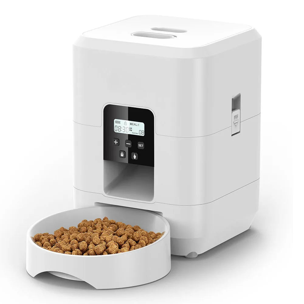 Automatic Pet Feeder Smart WiFi Cat Dog Timer Portion Control 50-100g Programmable Dispenser LCD Slow Feed Bowl | Koossa