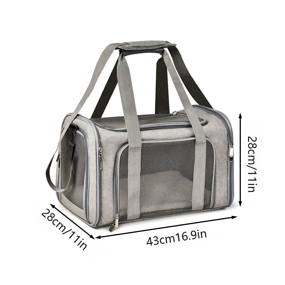 Pet Carrier Bag Small Medium Dog Cat Travel Soft-Sided Mesh Ventilated Shoulder Strap Car Seat Washable Mat Luggage Sleeve | Koossa