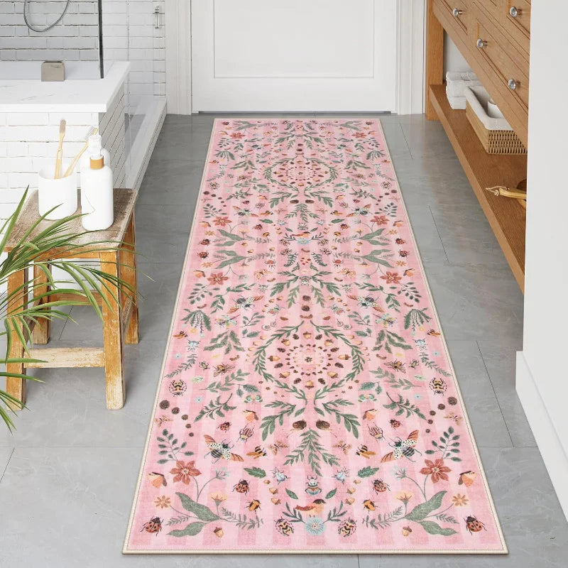 Roze Gang Tapijt Hotel Decoratie Hal Runner Antislip Lange Hal Karpetten Ins Veranda Entry Deurmat Aanpasbaar
