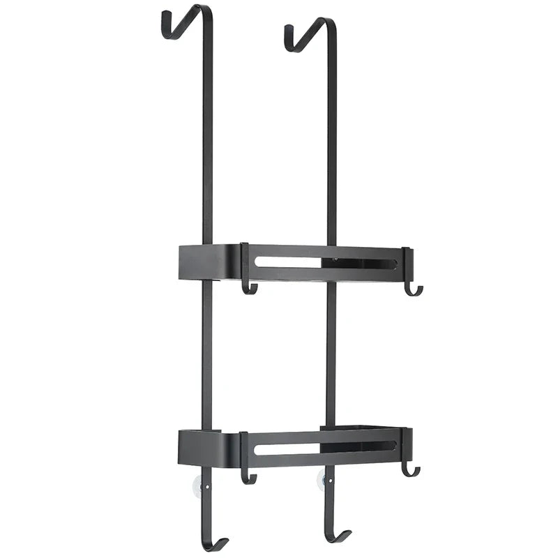 Over-the-Door Shower Caddy Aluminum 2 or 3 Tier Hanging Organizer for Glass Shower Doors No Drilling Shampoo Holder Rack | Lonoma