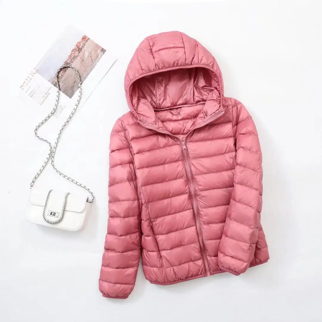 Women's Hooded Puffer Jacket — Lightweight Quilted Coat for Autumn & Winter Layering | Koossa