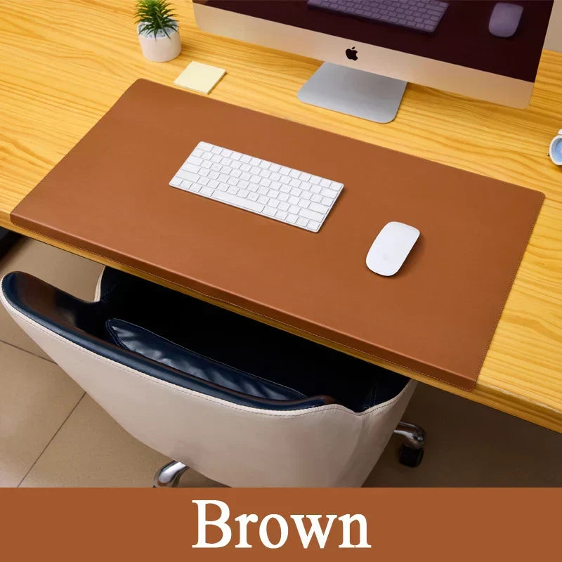 Desk Pad with Wrist Rest Cushion – Faux Leather Mouse Pad for Office Gaming Computer Workstation Non-Slip Base Waterproof | Lonoma