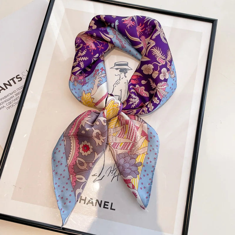 Square Satin Scarf 27.5 Inch Equestrian Print Headwrap Neck Tie Hairband for Women Four Season Versatile Accessory | Lonoma