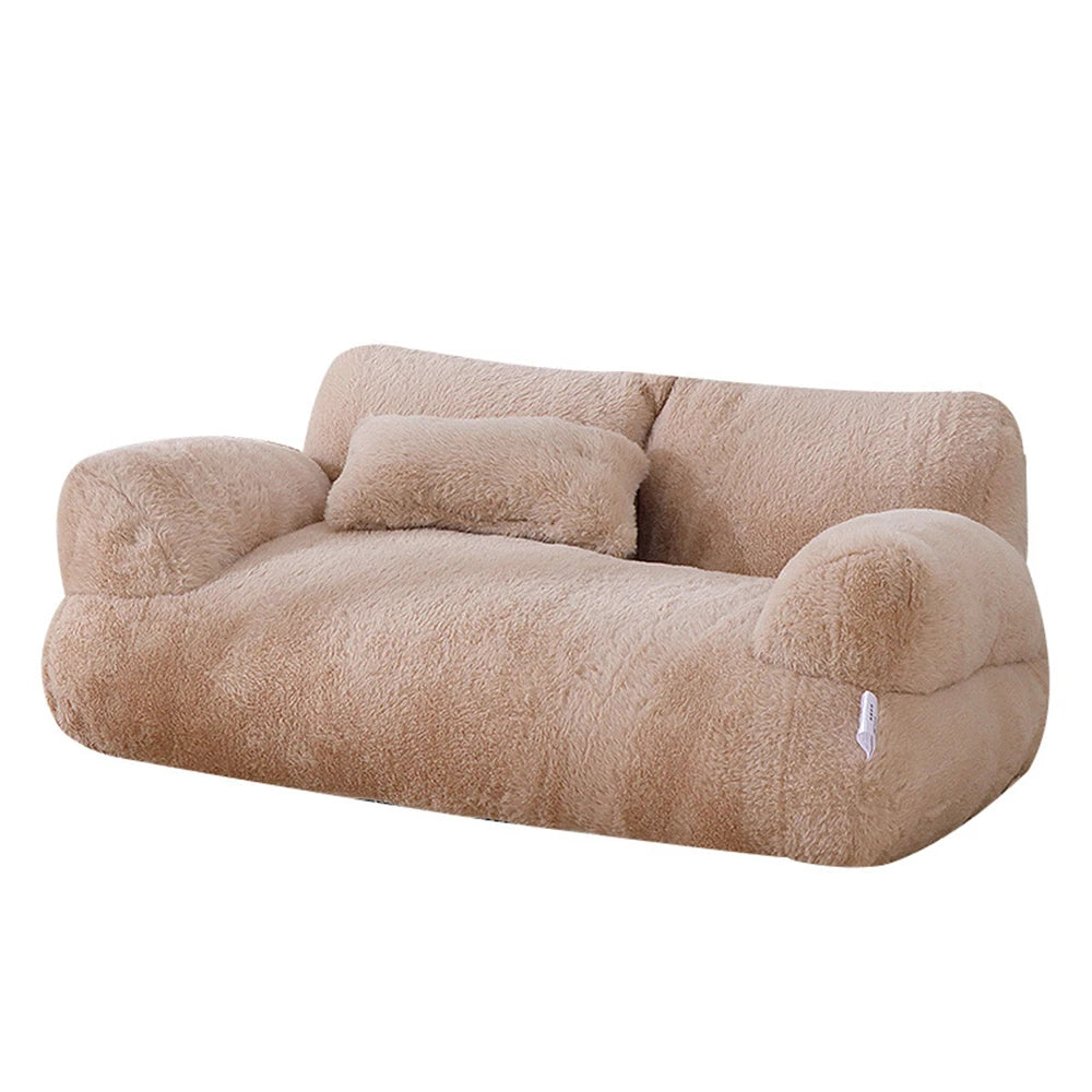 Cat Sofa Bed Removable Washable Plush 55x38x18cm Soft Cosy Armchair Cushion Small Dog Lounge Chair Indoor Pet Furniture | Koossa