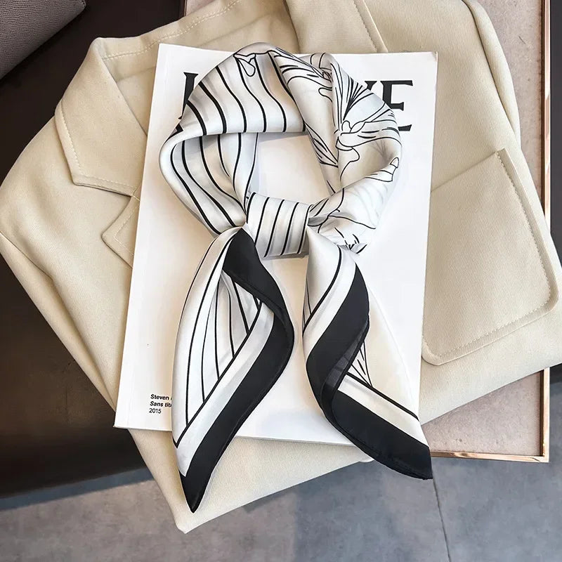 Square Satin Scarf 27.5 Inch Equestrian Print Headwrap Neck Tie Hairband for Women Four Season Versatile Accessory | Lonoma