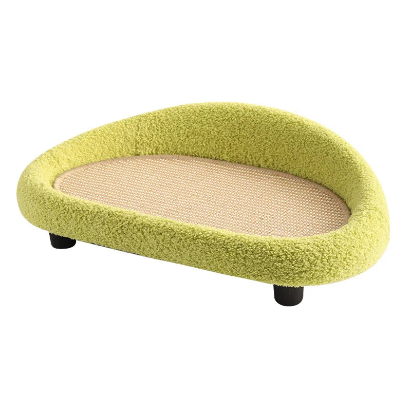 Cat Bed with Scratching Pad 2-in-1 Sisal Round Warm Cushion Kitten Scratcher Cosy Sleeping Basket Claw Sharpening Mat Natural | Koossa