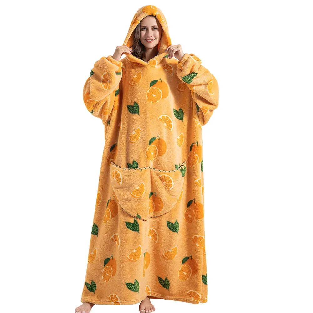 Oversized Wearable Blanket Hoodie with Sleeves Sherpa Fleece Throw for Adults Cozy Soft Plush Winter Loungewear Women Men | Lonoma
