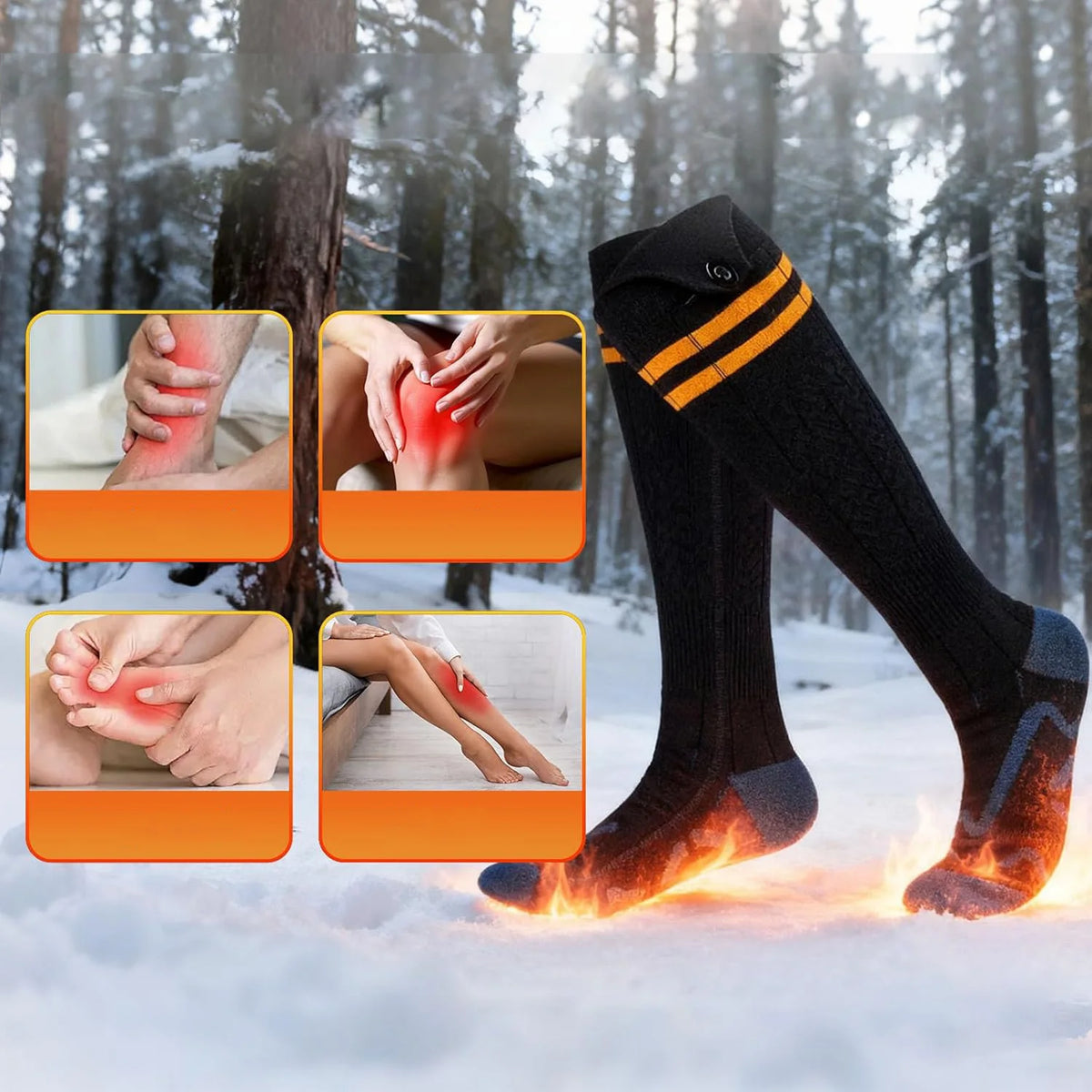 Rechargeable Heated Socks with Battery Packs for Winter Warmth - Modal Cotton Thermal Socks for Outdoor Activities, Skiing, Cycling, Hunting | Lonoma