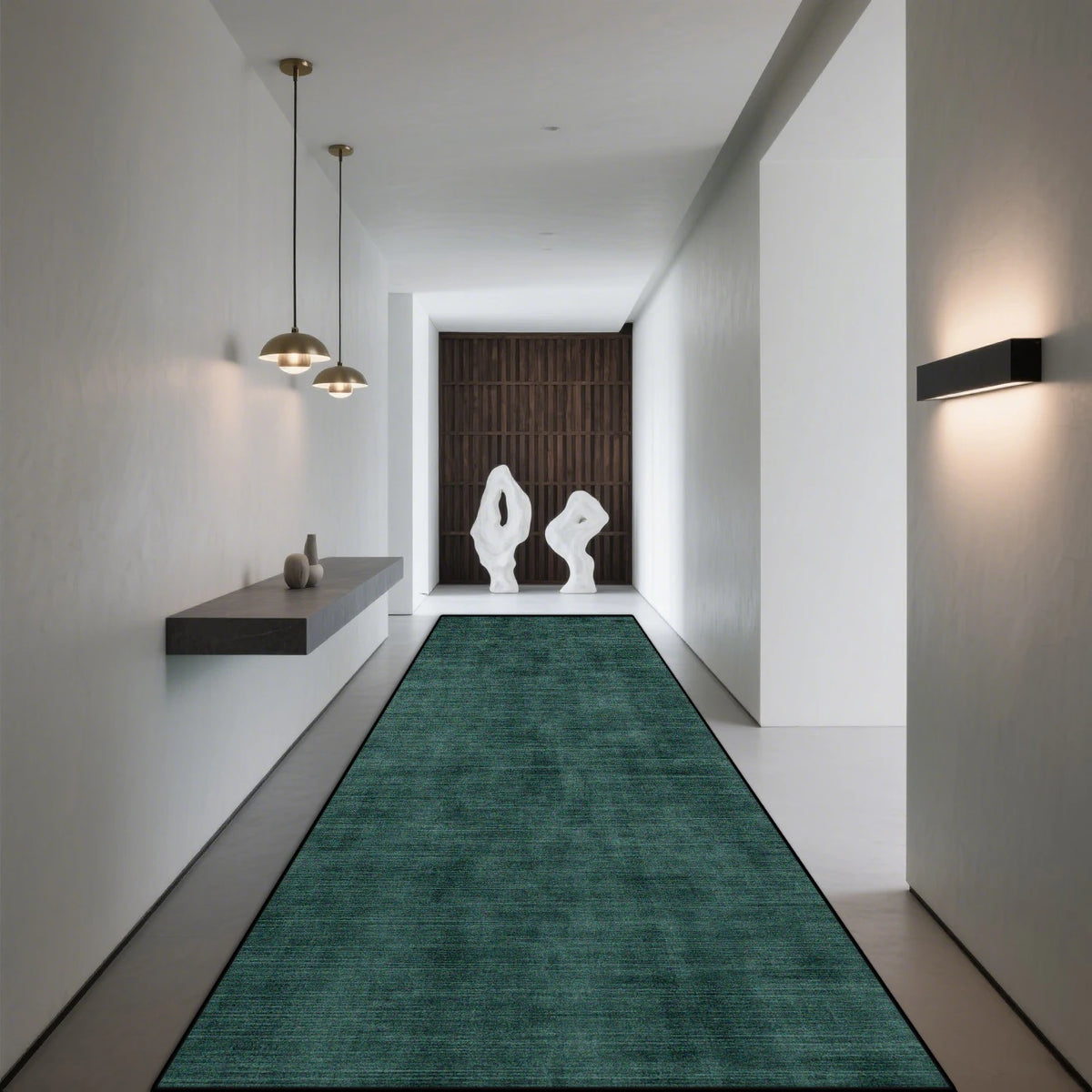 Modern Hallway Runner Rug Geometric Print Low-Profile Non-Slip Floor Mat for Entryway Living Room Bedroom Kitchen Gray Abstract Design | Lonoma